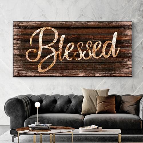 Muslim Islamic Calligraphy Canvas Painting Creative Blessed Letter Posters and Prints Wall Art for Living Room Home Decoration
