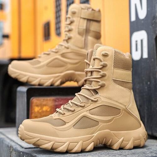 Mens Military Boots 2022 Autumn Winter Outdoor Tactical Combat Boots Fashion Male Army Work Shoes Non-slip Casual Desert Boots