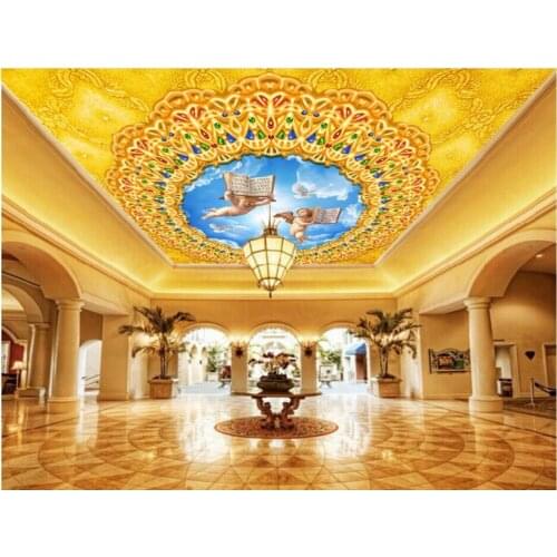 Custom photo 3d wallpaper picture European angel luxury gold painting ceiling mural 3d wall murals wallpaper for walls 3 d