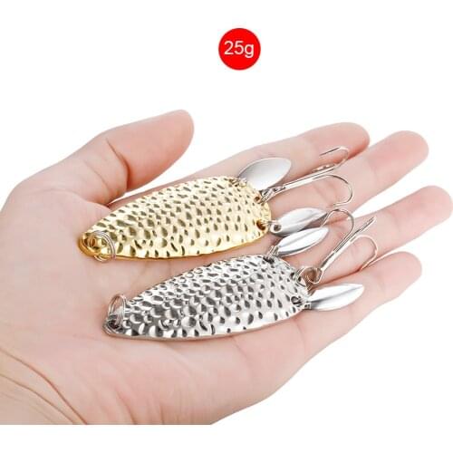 1pcs Fishing Lure Metal Spoon Spinnerbait Double Rotating Hard Artificial Baits 25g Sequin Rotate Lure for Pike Bass Trout