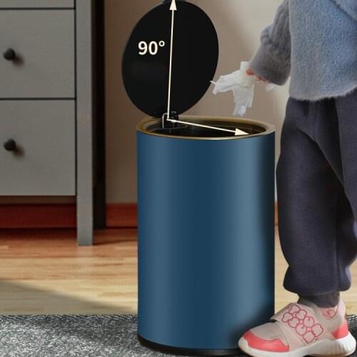 Simple Creative Trash Can Stainless Steel Luxury Trash Can with Cover Bedroom Kitchen Kosz Na Smieci Household Products DF50LJ