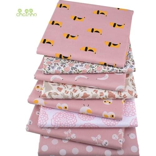 Chainho,Pink Cartoon Series,Printed Twill Cotton Fabric,DIY Quilting Sewing/Tissue Of Baby&Child/Sheet,Pillow Material,100x160cm