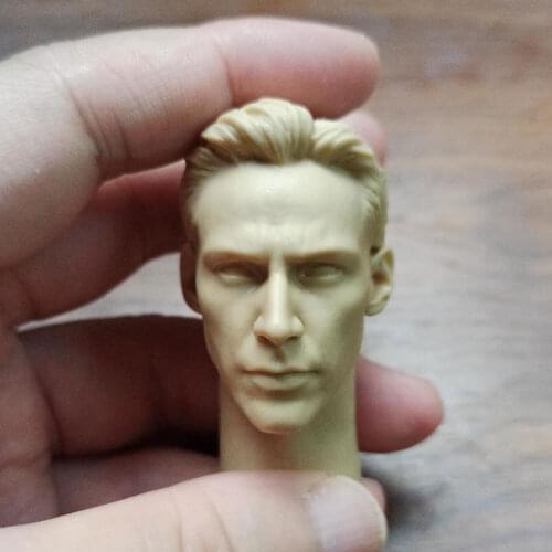 Hot Sales 1/6th Male The Matrix Neo Keanu Reeves Head Sculpture White Unpainted Model For Usual 12 inch Doll Collect DIY