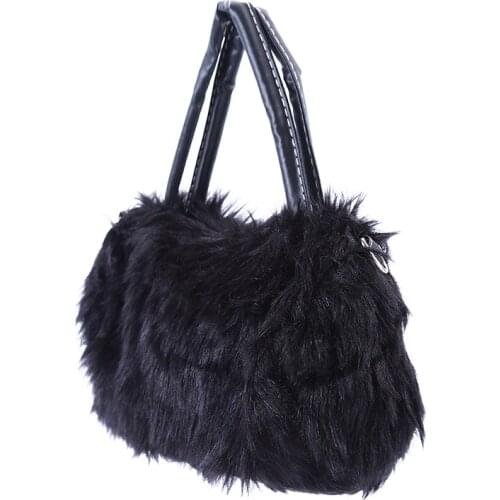 Crossbody pouch Lady Girl Pretty Cute Faux Rabbit Fur Handbag Shoulder Messenger Bag Tote fashion women Handbag