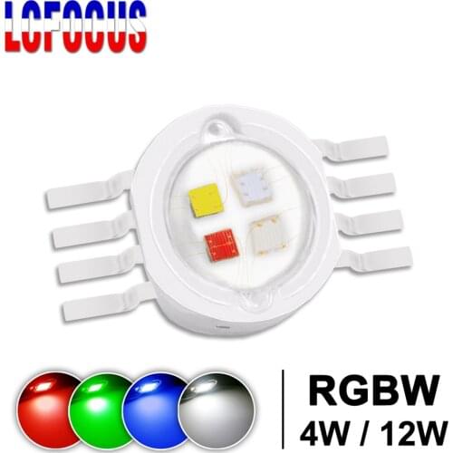 Super Bright 4W 12W RGBW RGBWW RGBV LED Chip COB 3W Red Green Blue White Purple Full Color DIY Stage DJ DMX Light Lamp Bar Bulb