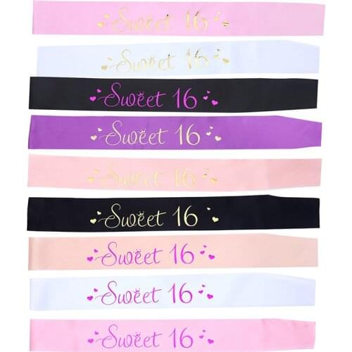 Sweet 16th Sash Decoration Birthday Girls Happy Birthday Party Decor Sweet 16th Happy Birthday Party Supplies HW63
