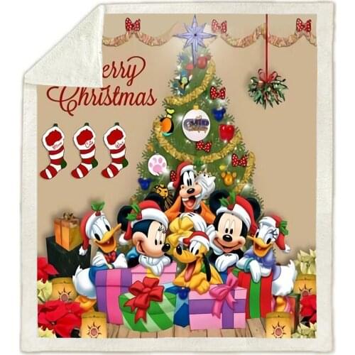 Merry Christmas Gift Minnie Mickey Mosue Blanket Throws on Bed Crib Couch 150x200CM Baby Girls Boys Kids Gift Decorate Home
