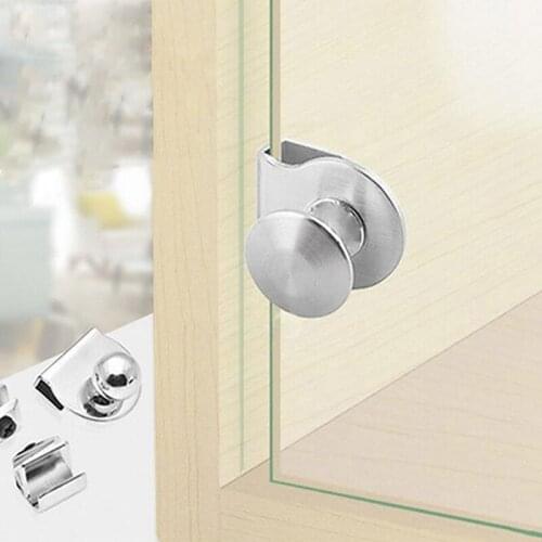 No Drilling Steel Glass Door Handle Clamp Clips Office Glass Door Showcase Cabinet Drawer Pull Knob Furniture Hardware