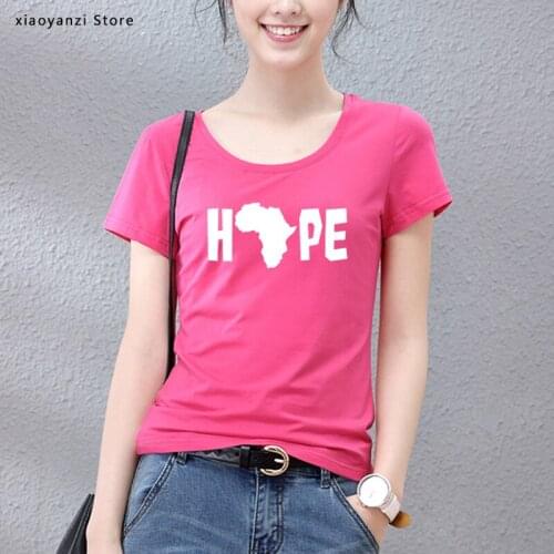 Hope africa Letters Print Women Tshirt Cotton Funny t Shirt For Lady Girl Top Tee Hipster students tops-503