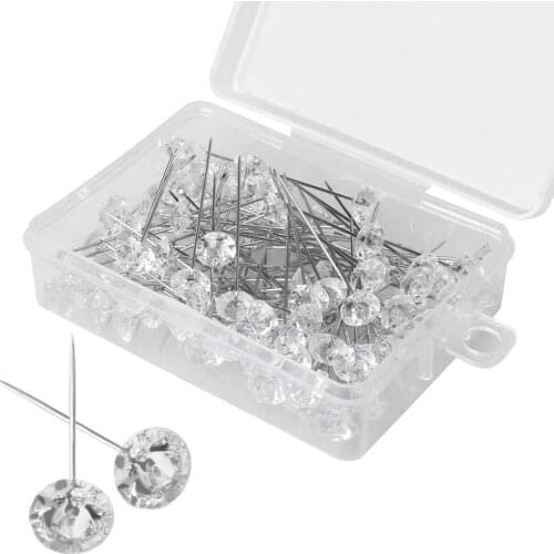 100pcs Flower Bouquet Pin Wedding Bridal Head Decor Fixing Needle Wedding Party Crystal Corsage Pin