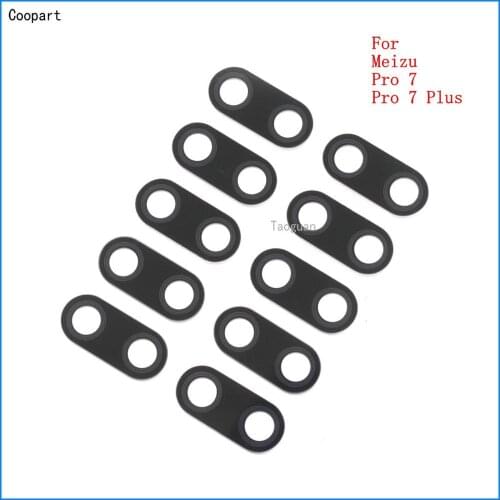 2pcs/lot Coopart New Back Rear Camera lens glass with sticker replacement for Meizu Pro 7 Pro7 / Pro7 plus