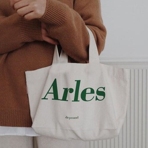 Brand 2021 INS Simple Letter Canvas Bag Student Girls Tote Casual Shoulder Bags Designer Women Handbags Small Eco Shopping Bags