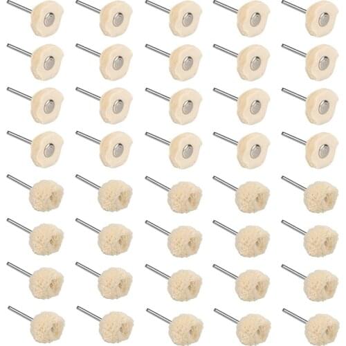 40Pcs Polishing Brush Buffing Wheels Soft Fine Buff Wheels for Polishing Jewelry Dremel Rotary Drill Tool Accessories