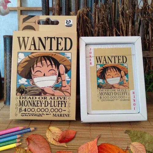 54pcs cards Anime Piece cartoon Cosplay Board Game Cards wanted luffy Hardcover poker toy gift with box