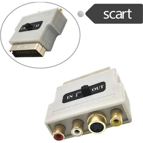 RGB SCART Male to 3 RCA Female AV Audio Video M-F Adapter Converter for TV VCR