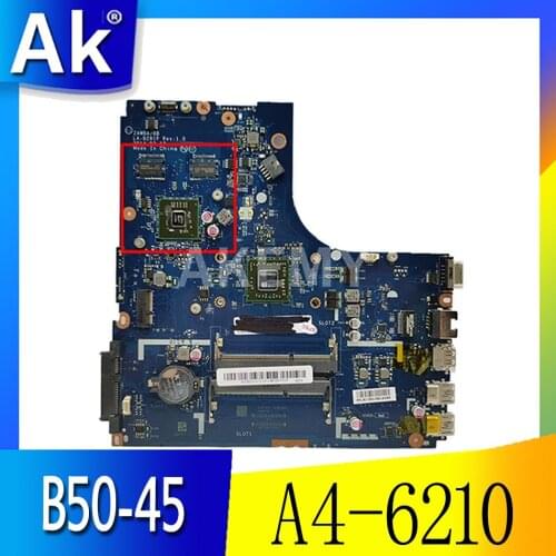 Akemy BRAND NEW. B50-45 MAINBOARD.ZAWBB LA-B291P FOR LENOVO B50-45 LAPTOP MOTHERBOARD , A4-6210 PROCESSOR+GPU
