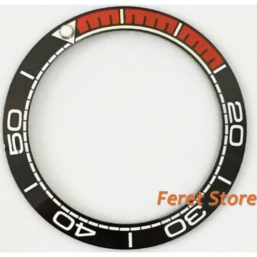 Watch accessories high quality watch bezel 40mm black orange ceramic watch bezel for 43mm Automatic mens Watch