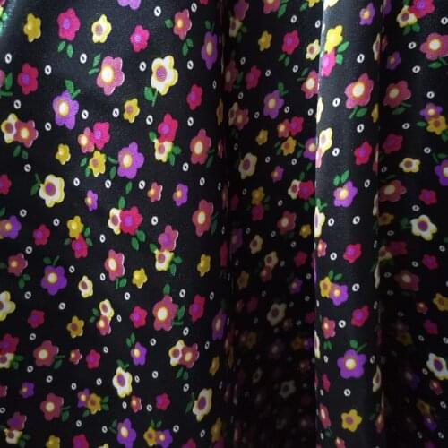 Polyester Printed Rose Satin Shoes, Hats, Scarves, Linen DIY Craft Fabrics