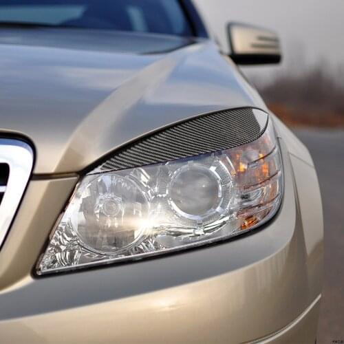 Car Real Carbon Fiber Headlight Eyebrow Eyelid Trim for Mercedes Benz W204 Pre-Facelift 2008 2009 2010 2011 Car Accessories