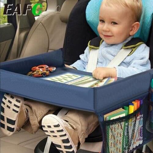 Car Seat Baby Tray Stroller Kids Toy Food Water Holder Desk Waterproof Children Portable Table For Car New Child Table Storage
