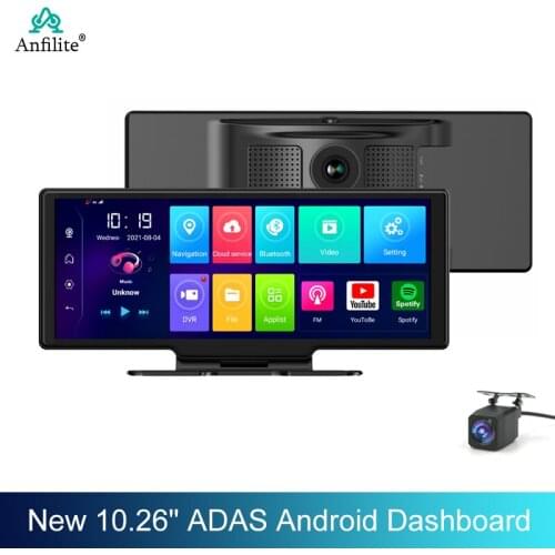 Android Car GPS Navigation Driving Recorder Large Screen 10.26 Inch 4G ADAS Dual Lens Dash Camera 1080p 24 Hours Parking Monitor