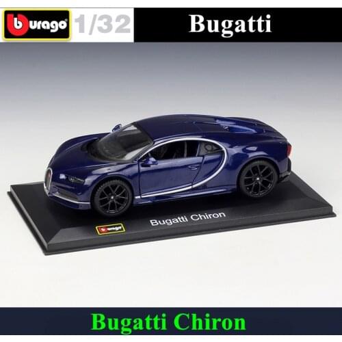 Bburago 1:32 Bugatti Chiron simulation alloy car model plexiglass dustproof display base package Collecting gifts