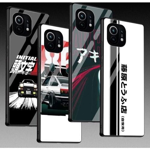 Initial Takumi 86 Case For Mi 11 10T Pro 10 Lite 5G Note 10 Phone Couqe 9T CC9 CC9E 11i 11 Ultra Tempered Glass Cover Capa