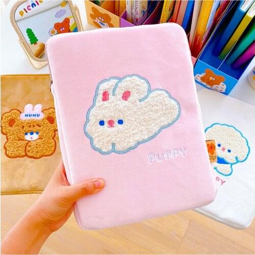 Ins Cute Bear Case for Ipad 11 10.5 9.7 Inch Liner Bag Girl Tablet Storage Pouch Cute Shockproof Protective Sleeve