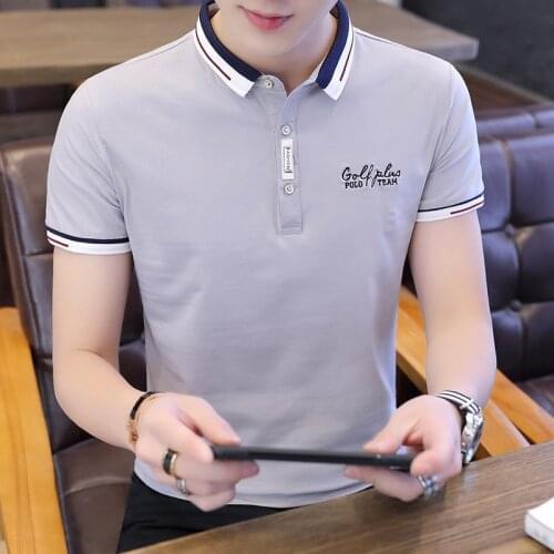 Mens POLO T-shirt 2021 Summer Short sleeve Shirts Men wear Korean version Slim Lapel Polos Recreational Anti-Pilling XXXL