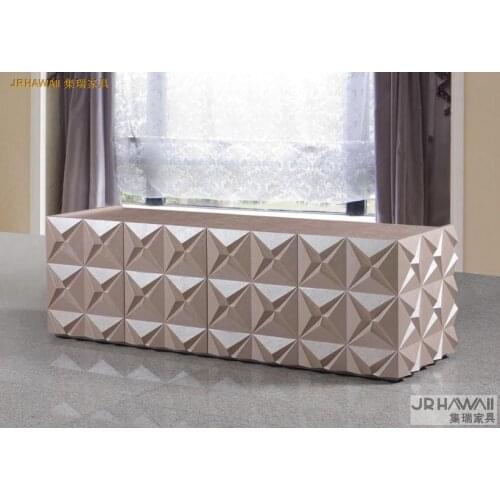 Living room home furniture TV stands modern style for leather surface and decorated small side carbinet