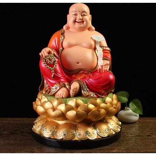 GOOD Buddha statue Southeast Asia Home store company Shrine GOOD LUCK RUYI God of wealth Maitreya Buddha Mammon God Sculpture
