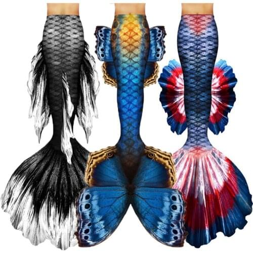 Customized Mermaid Custome Swimable Mermaid Tails with Monofin for Women Adult Swimming Mermaid Cosplay Costume Beach Artifact