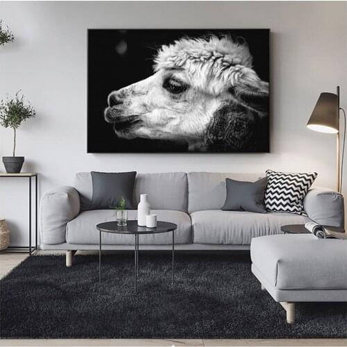Full 5D Diy Diamond Painting Black And White Animal Art Alpaca Picture Rhinestones Embroidery Mosaic Cross Stitch KitsZP-4165
