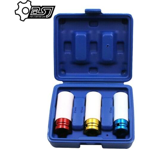 Colorful 3pcs 17/19/21mm Pneumatic Tyre Protection Sleeve Steam Sleeve Auto Repair Hardware Tool + Case