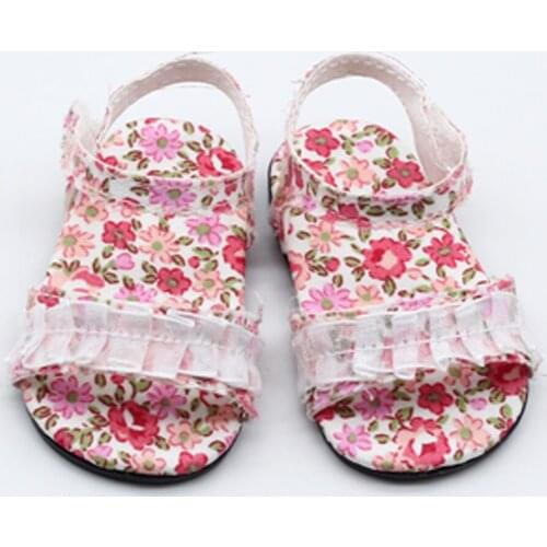 1pair Printing Lace Doll shoes for 18" inch girl doll as fit 43cm baby dolls Accessories toys