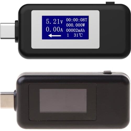 Multi-functional USB Tester Type C LCD Digital Current Voltage Charger Capacity Monitor Power Temperature Timing Meter