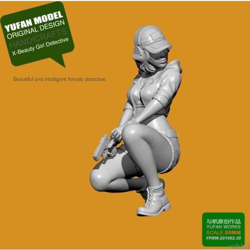 55mm Resin Kits YUFAN Model X Detective Beauty Resin Model Self-assembled YFWW35-201992