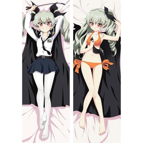 Anime GIRLS Und PANZER Pillow Cover Saori Takebe MP40 StG44 MG42 Dakimakura Case 3D Two-sided Bedding Hugging Body Pillowcase