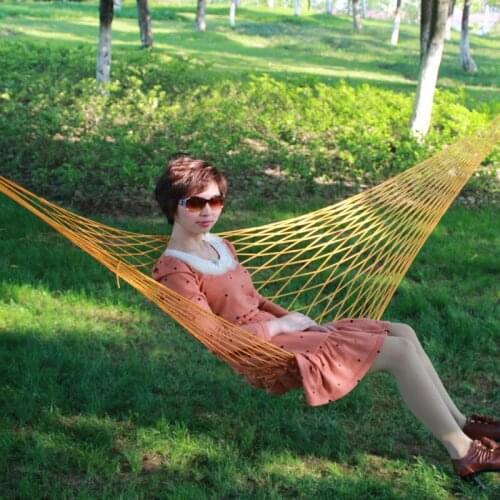 Single Hammock Mesh Nylon Rope String Bag Hammock Indoor Leisure Hammock Swing