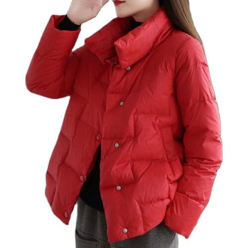 Women Parkas 2021New Female Down Cotton Padded Jacket Women Stand Collar Casual Short Parkas Womens Winter Coat 4XLD1199