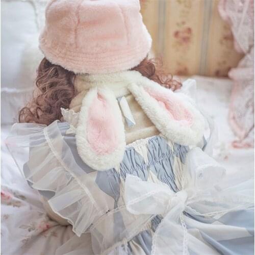 Lolita Girl Warm Scarf Plush Rabbit Bear Ear Design Scarf Cartoon Scarf D580