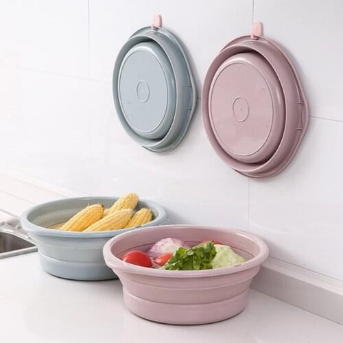 Portable Folding Basin Telescopic Washbasin Outdoor Fishing Car Wash Storage Bucket Folding Clean Bathroom Kitchen Accessories