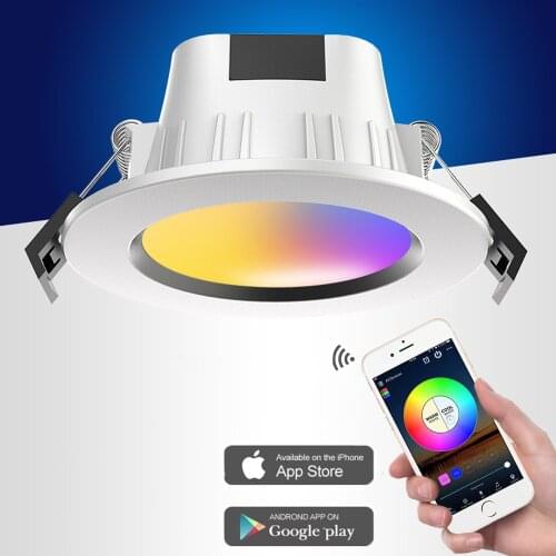 Ceiling Led Downlight Smart Bluetooth Embedded Flush Mounted Ceiling Light APP Control Home Hotel Lighting 9W Spotlight RGB CCT