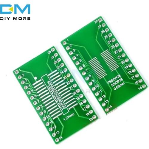 5PCS SSOP28 SOP28 TSSOP28 to DIP28 Adapter Converter PCB Board 0.65/1.27mm