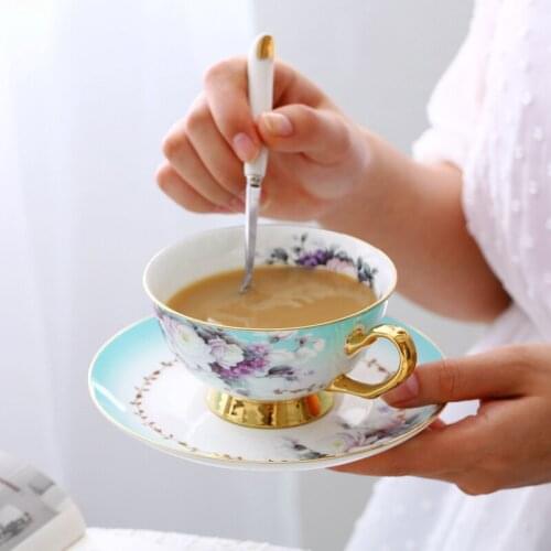 Luxury Violet Bone China English Coffee Cup Set Teacup Saucer Afternoon Tea Party Milk Pot Sugar Jar Wedding Gift Home Drinking