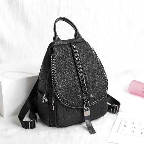 Chain Women Designer Fashion Casual Backpack Korean School Bags Tassels Teenager Girls Bagpack Female Packing Travel Backpack