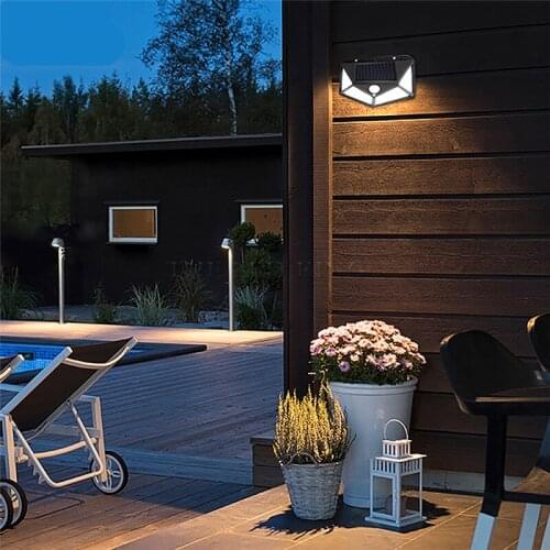 Solar Lamp PIR Motion Sensor LED Solar Light Solar Powered By Sunlight Waterproof for Outdoor Wall Street Decoration