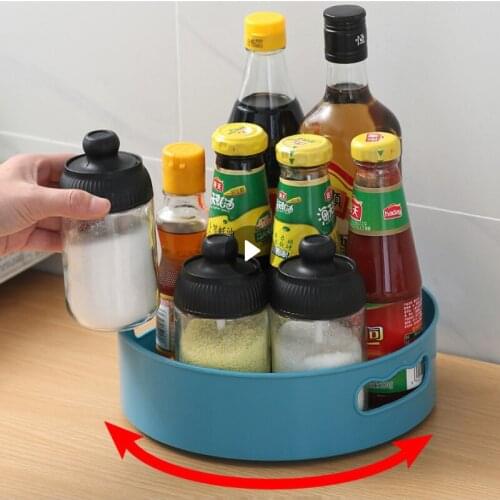 Kitchen 360 Rotating Tray Fruit Snack Food Dried Storage Plate Non-Slip Plastic Multifunctional Desktop Organizer For Bathroom