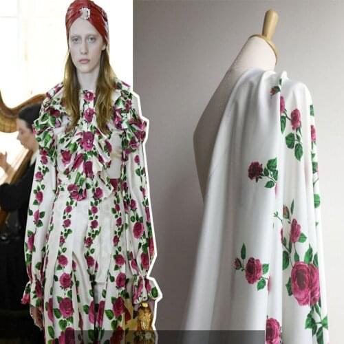 145cm*100cm new green leaf and flower pattern digital printing fashion designer fabric pants shirt sewing fabric