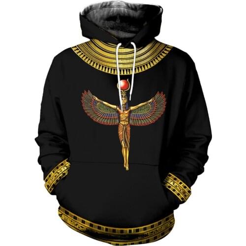 Egyptian Isis Golden 3D Printed Oversized Men Hoodies Unisex Casual Pullover Zip Hoodie Streetwear Sudadera Hombre